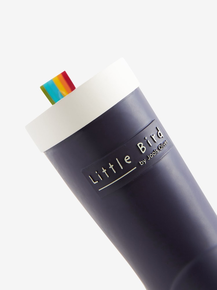 Little Bird by Jools Oliver Navy Rainbow Welly Boots - Image 4 of 5