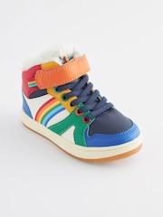 Little Bird by Jools Oliver Multicolour Younger Rainbow Hi-Top Trainers - Image 2 of 6