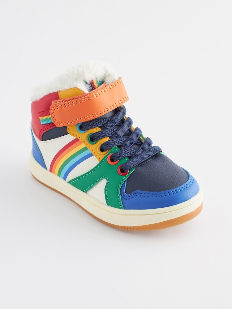 Little Bird by Jools Oliver Multicolour Younger Rainbow Hi-Top Trainers - Image 2 of 6