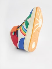 Little Bird by Jools Oliver Multicolour Younger Rainbow Hi-Top Trainers - Image 3 of 6