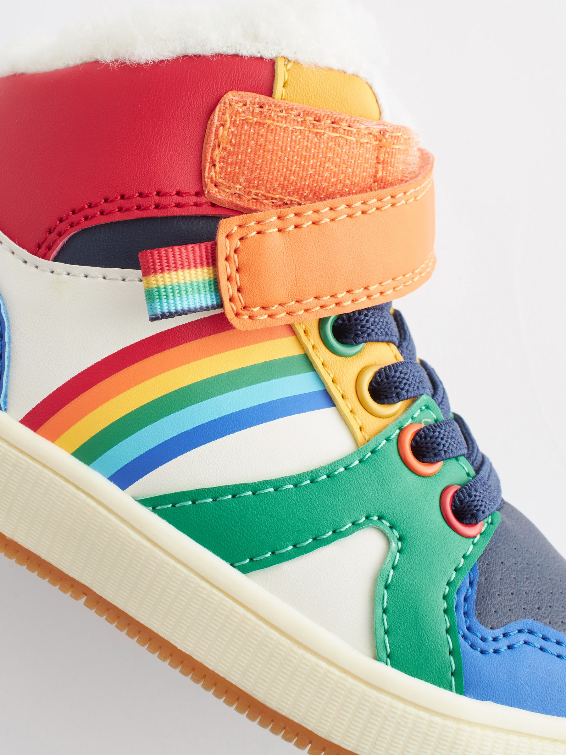 Little Bird by Jools Oliver Multicolour Younger Rainbow Hi Top Trainers