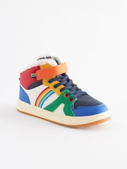 Little Bird by Jools Oliver Multi Older Rainbow Hi-Top Trainers - Image 2 of 7