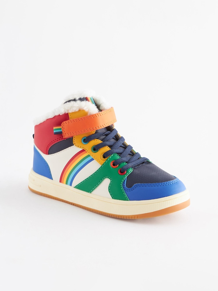 Little Bird by Jools Oliver Multi Older Rainbow Hi-Top Trainers - Image 2 of 7