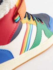 Little Bird by Jools Oliver Multi Older Rainbow Hi-Top Trainers - Image 4 of 7
