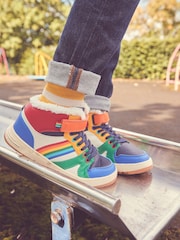 Little Bird by Jools Oliver Multi Older Rainbow Hi-Top Trainers - Image 7 of 7