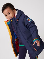 Little Bird by Jools Oliver Navy Shower Resistant Rainbow Parka - Image 1 of 9