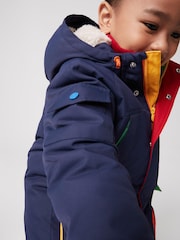 Little Bird by Jools Oliver Navy Shower Resistant Rainbow Parka - Image 4 of 9