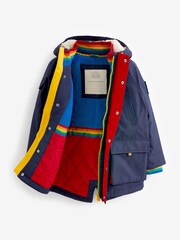 Little Bird by Jools Oliver Navy Shower Resistant Rainbow Parka - Image 8 of 9
