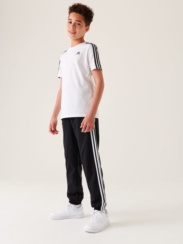 adidas Black Sportswear Essentials 3-Stripes Woven Joggers - Image 2 of 10
