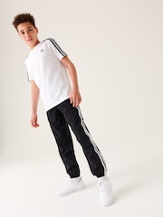 adidas Black Sportswear Essentials 3-Stripes Woven Joggers - Image 3 of 10