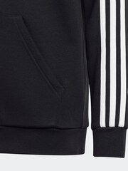 adidas Black 100% Cotton Essentials 3 Stripes Full Zip Hoodie - Image 11 of 11