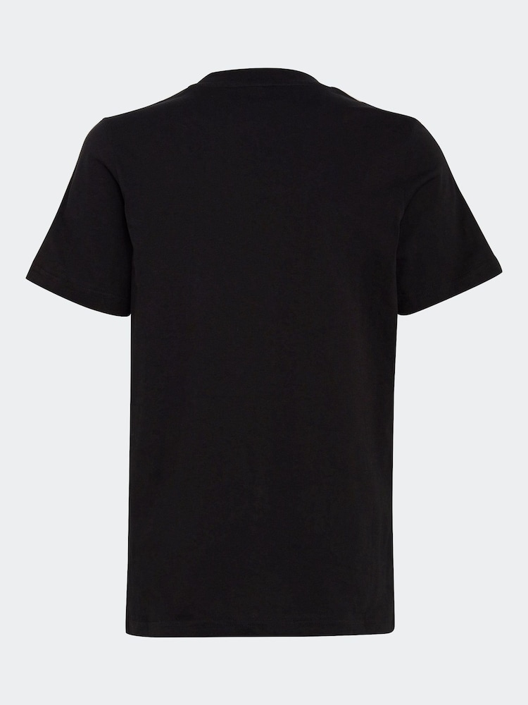 adidas Black Essentials 3 Stripes 100% Cotton T-Shirt - Image 2 of 5