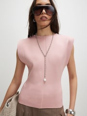 River Island Pink Sleeveless Knitted Top - Image 3 of 4