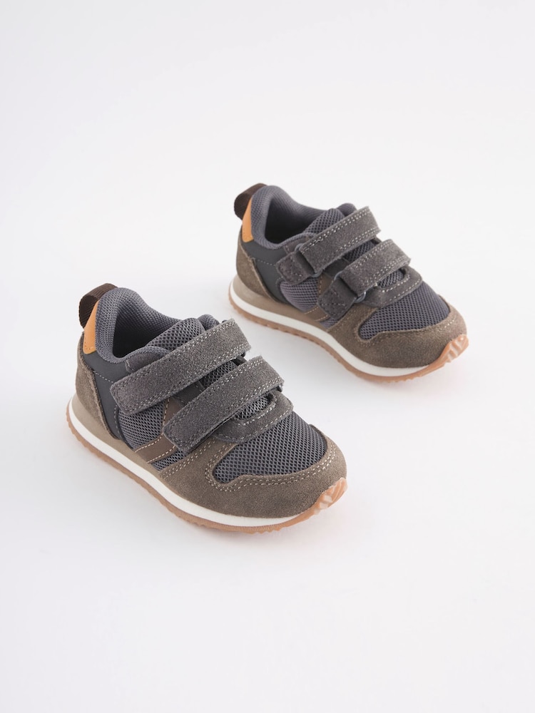 Khaki Green Standard Fit (F) Double Strap Trainers - Image 1 of 5