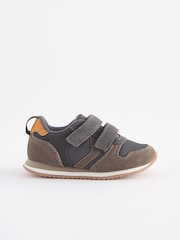 Khaki Green Standard Fit (F) Double Strap Trainers - Image 2 of 5