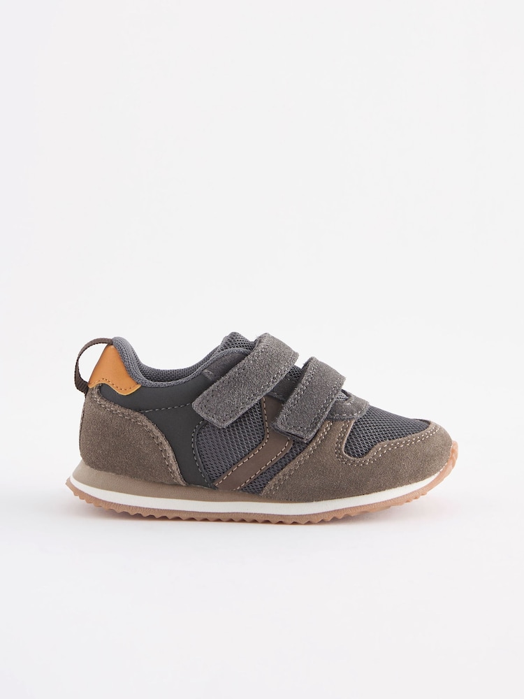 Khaki Green Standard Fit (F) Double Strap Trainers - Image 2 of 5