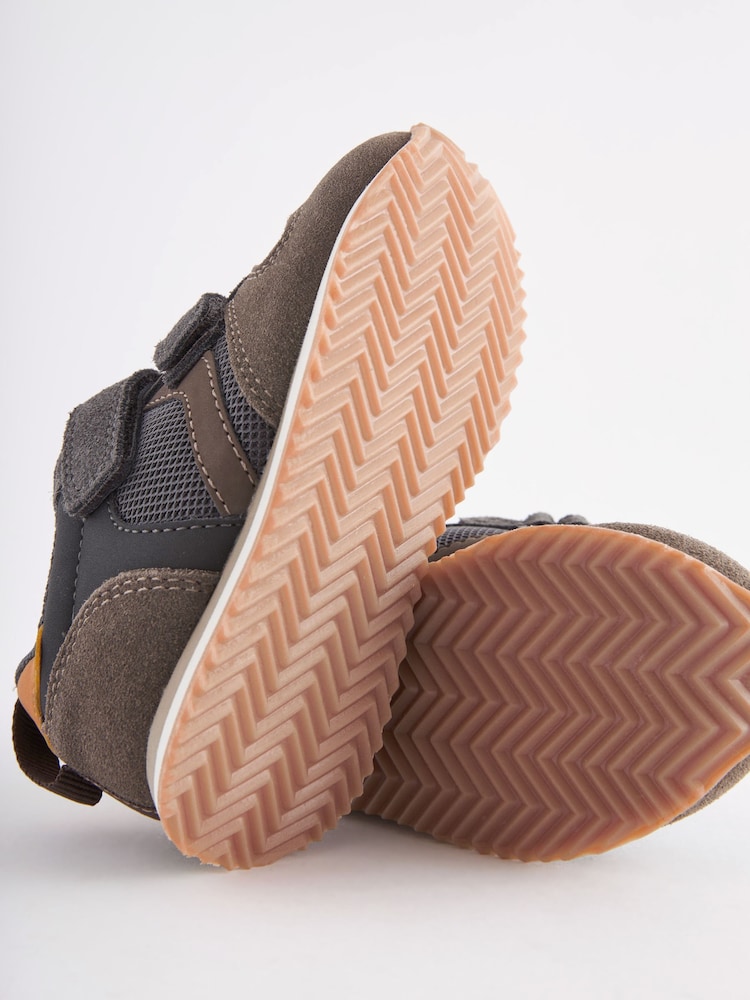 Khaki Green Standard Fit (F) Double Strap Trainers - Image 5 of 5
