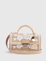 River Island Brown Premium Raffia Crossbody Bag - Image 1 of 5