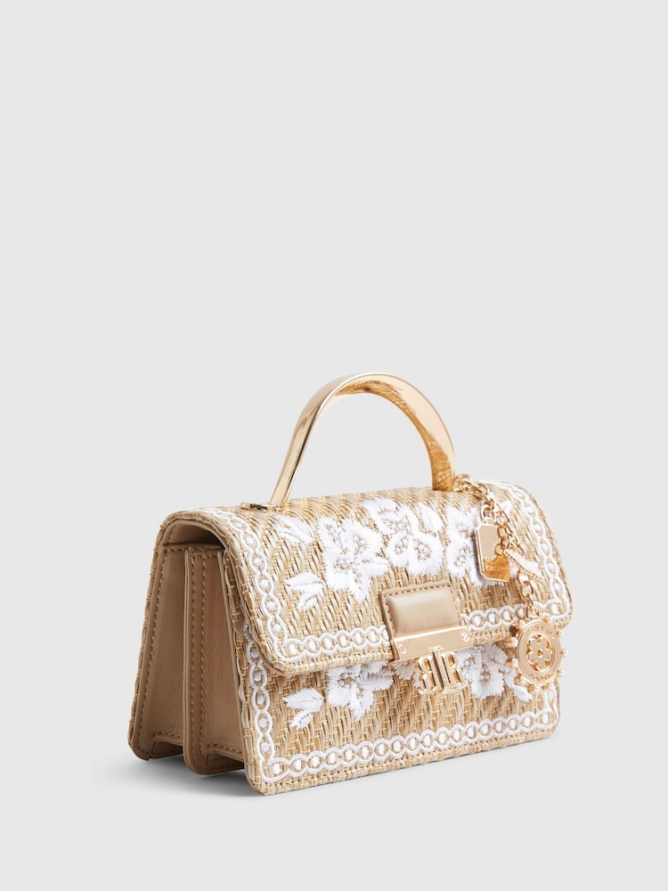River Island Brown Premium Raffia Crossbody Bag - Image 2 of 5