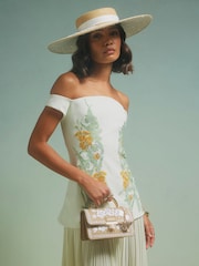 River Island Brown Premium Raffia Crossbody Bag - Image 5 of 5