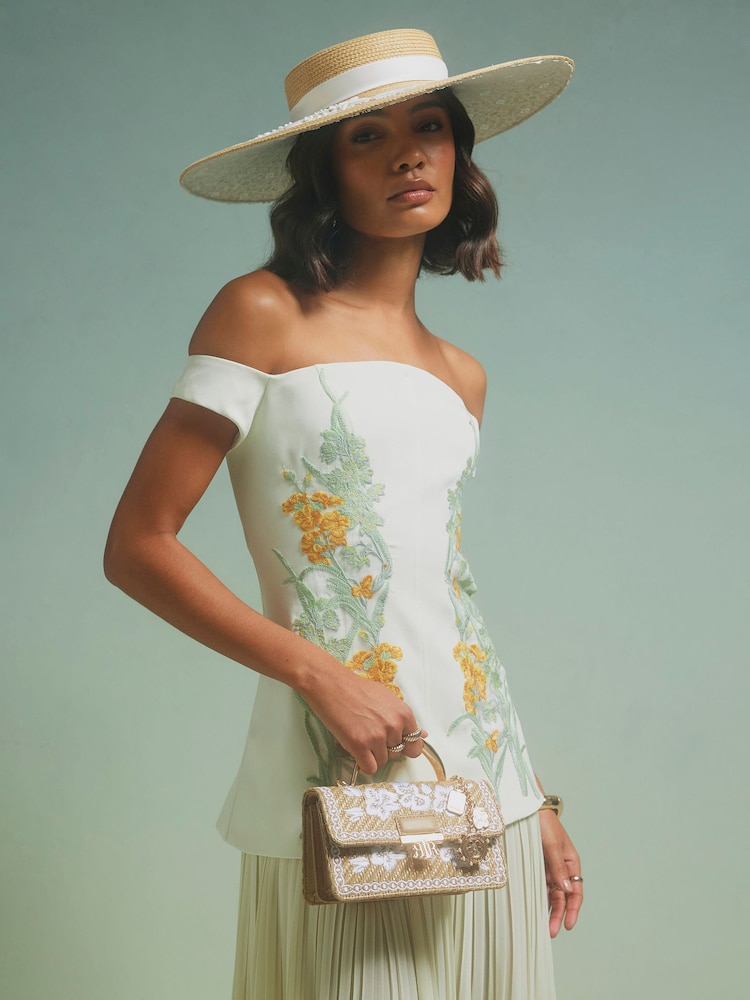 River Island Brown Premium Raffia Crossbody Bag - Image 5 of 5