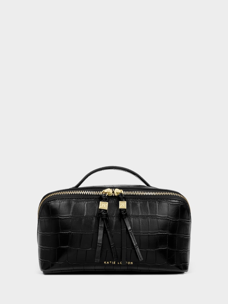 Katie Loxton Black Soho Medium Make Up / Wash Bag - Image 1 of 4