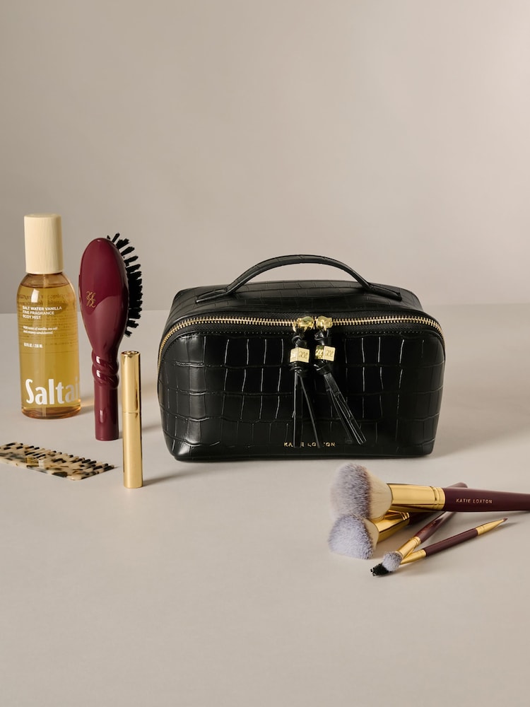 Katie Loxton Black Soho Medium Make Up / Wash Bag - Image 2 of 4