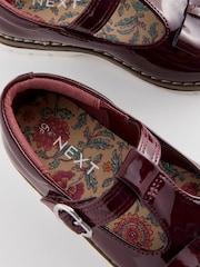 Plum Purple Patent Standard Fit (F) Bow T-Bar Shoes - Image 6 of 6