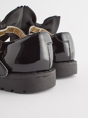 Black Standard Fit (F) Chunky Bow Mary Jane School Shoes - Image 4 of 4