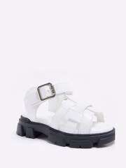 River Island Mädchen Sandalen mit dicker Sohle und T-Steg, Weiß - Bild 2 von 5