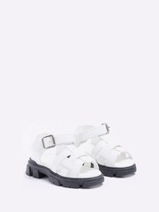 River Island Mädchen Sandalen mit dicker Sohle und T-Steg, Weiß - Bild 3 von 5