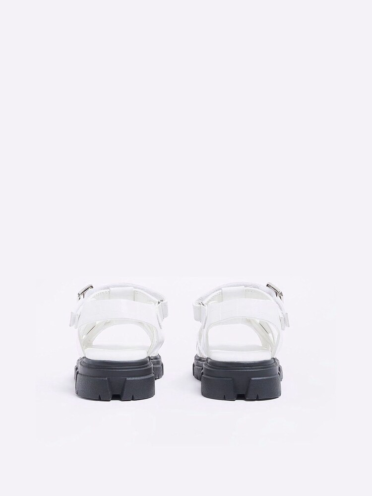 River Island Mädchen Sandalen mit dicker Sohle und T-Steg, Weiß - Bild 5 von 5