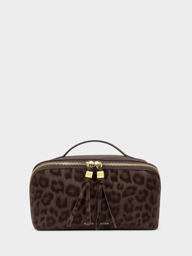 Katie Loxton Brown Soho Medium Make Up / Wash Bag - Image 1 of 3 Katie Loxton Brown Soho Medium Make Up / Wash Bag - Image 1 of 3