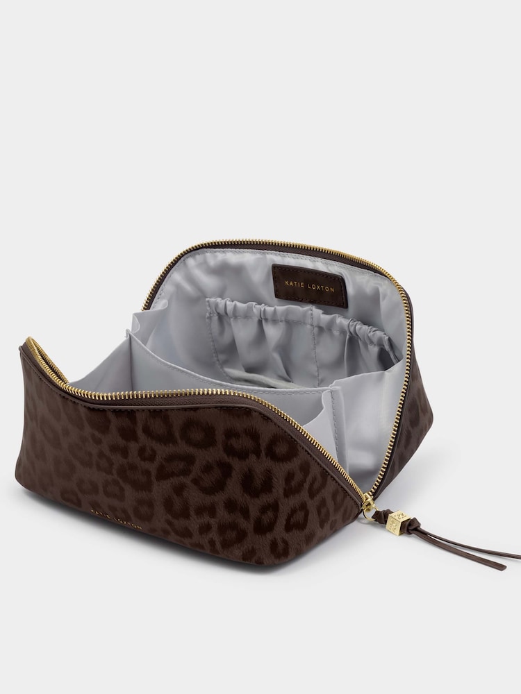 Katie Loxton Brown Soho Medium Make Up / Wash Bag - Image 2 of 3 Katie Loxton Brown Soho Medium Make Up / Wash Bag - Image 2 of 3