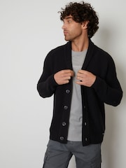 Threadbare Black Shawl Collar Cardigan - Image 1 of 4