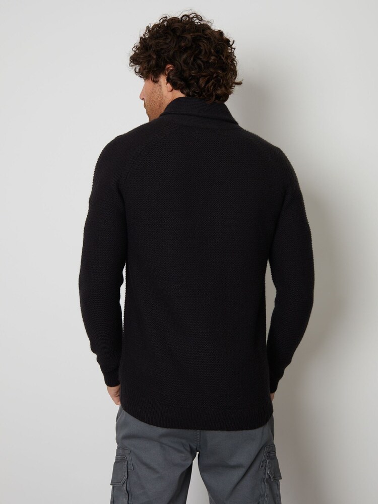 Threadbare Black Shawl Collar Cardigan - Image 2 of 4