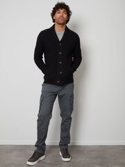 Threadbare Black Shawl Collar Cardigan - Image 3 of 4