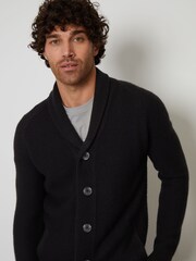 Threadbare Black Shawl Collar Cardigan - Image 4 of 4