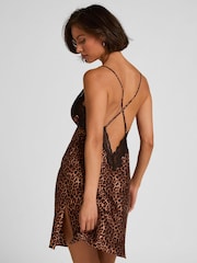 Hunkemoller Black Leopard Gabrielle Slip Dress - Image 3 of 5