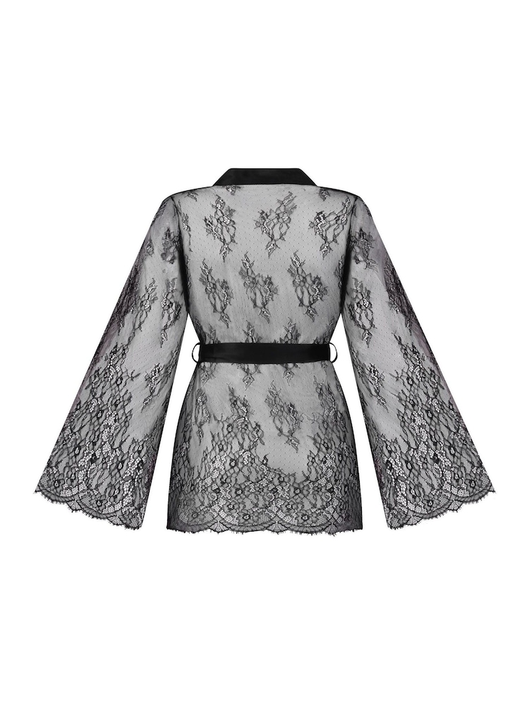 Hunkemoller Black Allover Lace Kimono - Image 5 of 5 Hunkemoller Black Allover Lace Kimono - Image 5 of 5