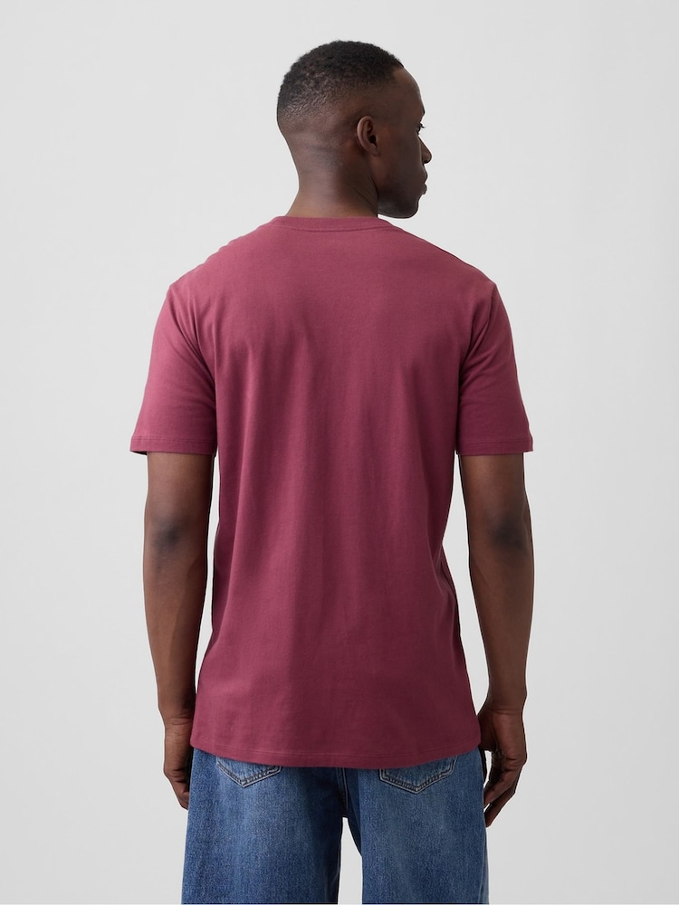 Gap Burgundy Red Everyday Soft Crew Neck T-Shirt - Image 2 of 4
