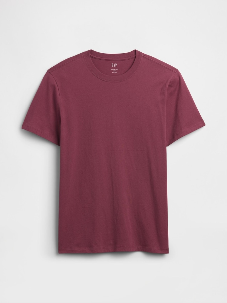 Gap Burgundy Red Everyday Soft Crew Neck T-Shirt - Image 4 of 4