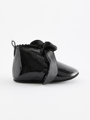 Black Patent Lace Up Baby Boots (0-18mths) - Image 2 of 4
