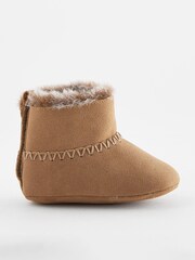 Tan Brown Cosy Pull On Baby Boots (0-24mths) - Image 1 of 6