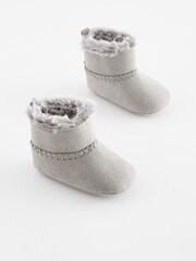Grey Cosy Pull On Baby Boots (0-24mths) - Image 1 of 4