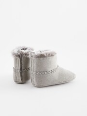 Grey Cosy Pull On Baby Boots (0-24mths) - Image 3 of 4