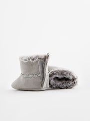 Grey Cosy Pull On Baby Boots (0-24mths) - Image 4 of 4