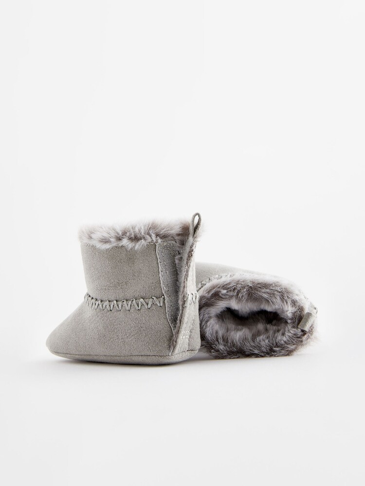 Grey Cosy Pull On Baby Boots (0-24mths) - Image 4 of 4