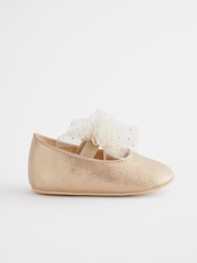 Gold Bow Ballet Occasion Baby Shoes (0-24mths) - Image 2 of 6