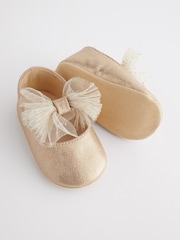 Gold Bow Ballet Occasion Baby Shoes (0-24mths) - Image 4 of 6